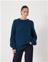 Wool Blend Crew Neck Relaxed Jumper