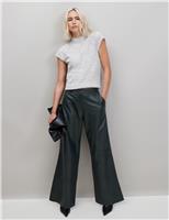 Leather Wide Leg Trousers