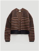 Alpaca Blend Striped Cardigan