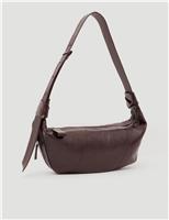 Oversized Leather Crescent Shoulder Bag