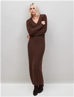 Cotton Rich Cable Knit Midaxi Jumper Dress