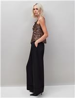 Turn Up Wide Leg Trousers