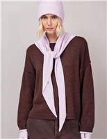 Cotton Rich Knitted Triangle Scarf