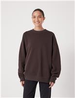 HUSH Cotton Rich Oversized Sweatshirt Dark Brown