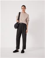Wool Blend Tapered Trousers