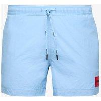 Hugo Dominica Swim Shorts with Logo Label Blue