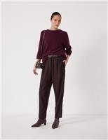 Wool Blend Tapered Trousers