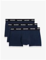 3 Pack Cotton Stretch Logo Waistband Trunks