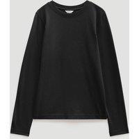 HUSH Pure Cotton Slim Fit Long Sleeve T-Shirt Black