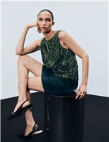 Sequin Round Neck Shell Top