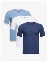 Hugo 3pk Pure Cotton Crew Neck T-Shirts Multi