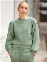 Cotton Rich Puff Sleeve Sweatshirt