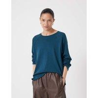 HUSH Pure Cotton Raglan Sleeve Top Teal Green