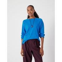 HUSH Matilda Pure Cotton Crew Neck Top Bright Blue