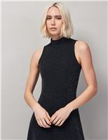 Sparkly High Neck Maxi Column Dress