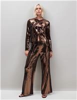 Sequin Wide Leg Trousers
