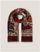 Embroidered Paisley Scarf