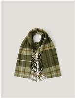 Checked Tassel Scarf