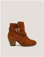 Suede Block Heel Ankle Boots