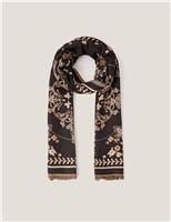 Woven Printed Frayed Scarf