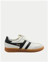 Gola Women's Cyclone Leather Stripe Trainers White Mix