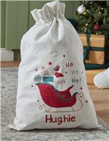 Santa Sleigh Cream Sack