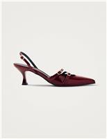 Joelle Onix Leather Patent Kitten Heel Pumps