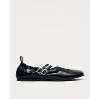 Alohas Anne Patent Leather Buckle Ballet Pumps Black