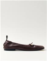 Alohas Rosalind Leather Tie Detail Ballet Pumps Black