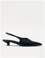 Eros Leather Kitten Heel Slingback Mules