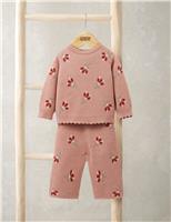 2pc Pure Cotton Floral Outfit (0-12 Mths)