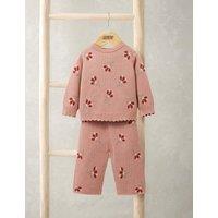 Mamas & Papas 2pc Pure Cotton Floral Outfit (0-12 Mths) Pink Mix