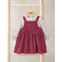 Mamas & Papas 2pc Cotton Rich Floral Dress and Bodysuit Outfit (0-18 Mths) Pink Mix