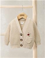 Pure Cotton Knitted Cardigan (0 Mths-3 Yrs)