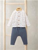 Mamas & Papas 3pc Kite Print Outfit (0-12 Mths) White Mix