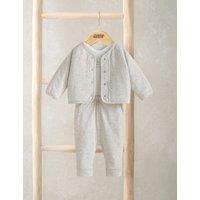 Mamas & Papas 3pc Pure Cotton Outfit (0-9 Mths) Grey Mix