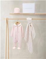 3pc Pure Cotton Embroidered Starter Set (0-6 Mths)
