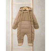 Mamas & Papas Cord and Borg Quilted Pramsuit (0-12 Mths) Brown Mix