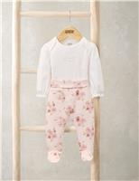 Mamas & Papas 2pc Pure Cotton Bodysuit & Leggings Set (0-12 Mths) Pink Mix