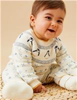 Penguin Fair Isle Knitted Romper (0-18 Mths)