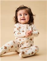 Cotton Blend Patterned Sleepsuit (0-18 Mths)