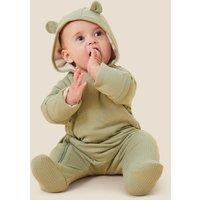 MORI Cosy Supersoft Ribbed Pramsuit (0-24 Mths) Green