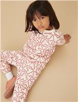 MORI Cotton Blend Hearts Joggers (3 Mths - 6 Yrs) Cream