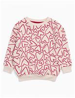 MORI Cotton Blend Heart Sweater (3 Mths-6 Yrs) Cream