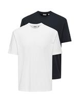 ONLY & SONS 2 Pack Cotton Rich Crew Neck T-Shirts White