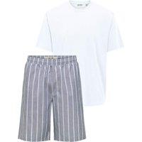 ONLY & SONS Pure Cotton Striped Pyjama Gift Set Blue Mix