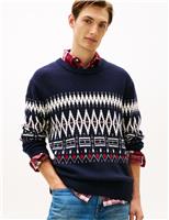 Wool Rich Fair Isle Crew Neck Jumper