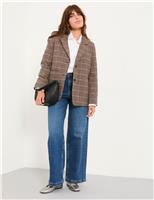 Wool Blend Checked Single Breasted Blazer