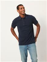 FatFace Pure Cotton Pique Polo Shirt Navy