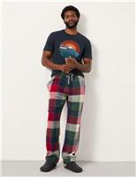 Pure Cotton Checked Pyjama Bottoms